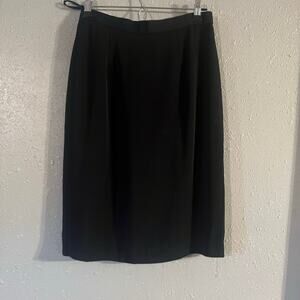 Vtg Anne Klein Women's Black Sz 10 13" Waist Knee Length Pencil Skirt Old Money